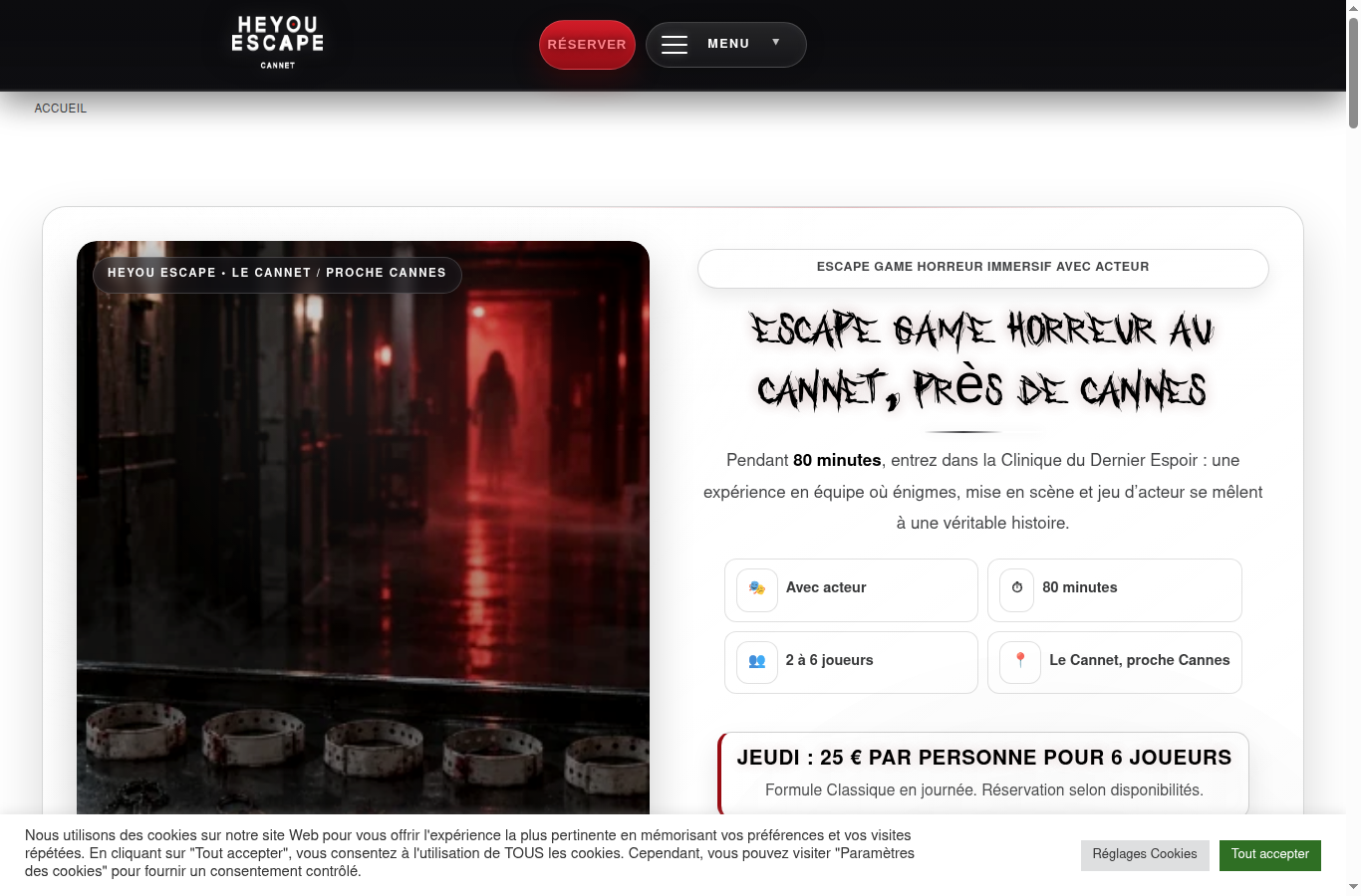 Page d'accueil Heyou Escape